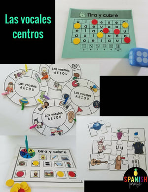 Las vocales centros (Spanish Vowels Centers)