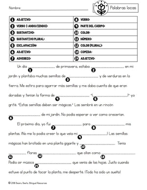 Bilingual Spring Mad Libs