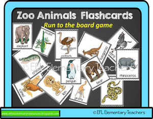 Zoo Animals Flashcards for EFL