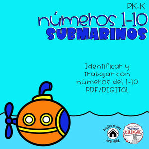 0-10 número correcto (contar y restar) submarinos