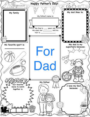 Feliz día del Padre - Happy Father's Day Activities Dual Spanish & English