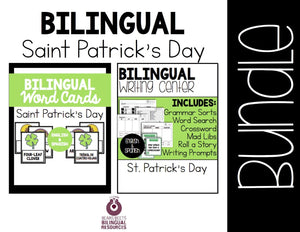 Bilingual St. Patrick's Vocabulary & Writing Bundle