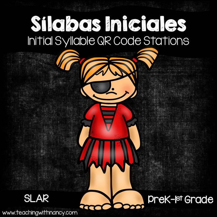 Spanish Initial Syllable QR Code Pirate Word Work